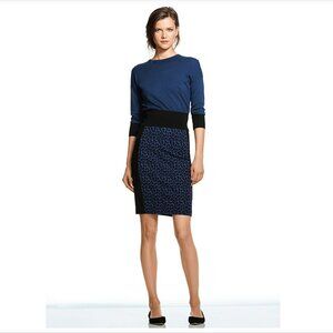 ROLAND MOURET x BANANA REPUBLIC colorblock knit sweater in navy and black sz XL